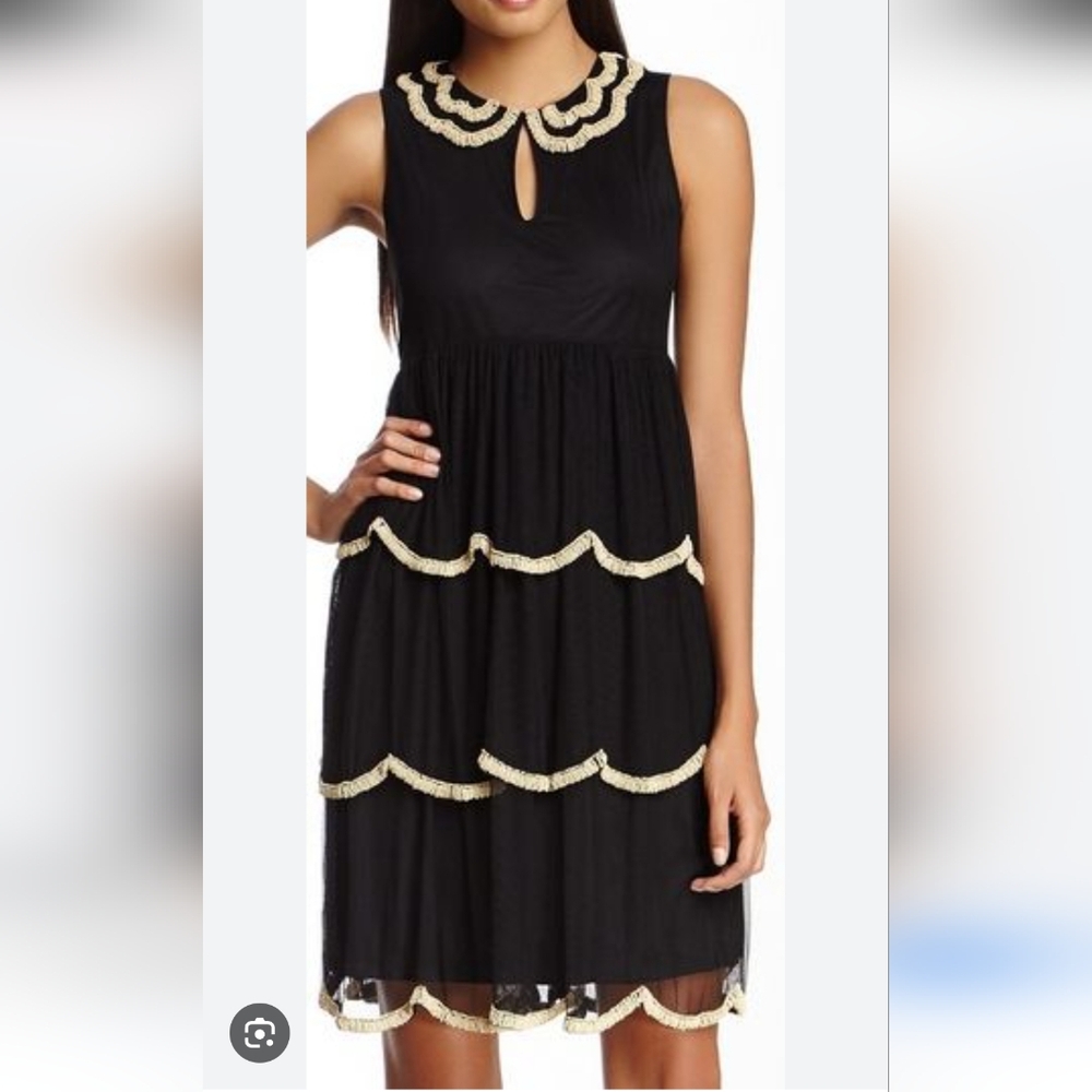 Monique Leshman Black And Bone Beaded Dress